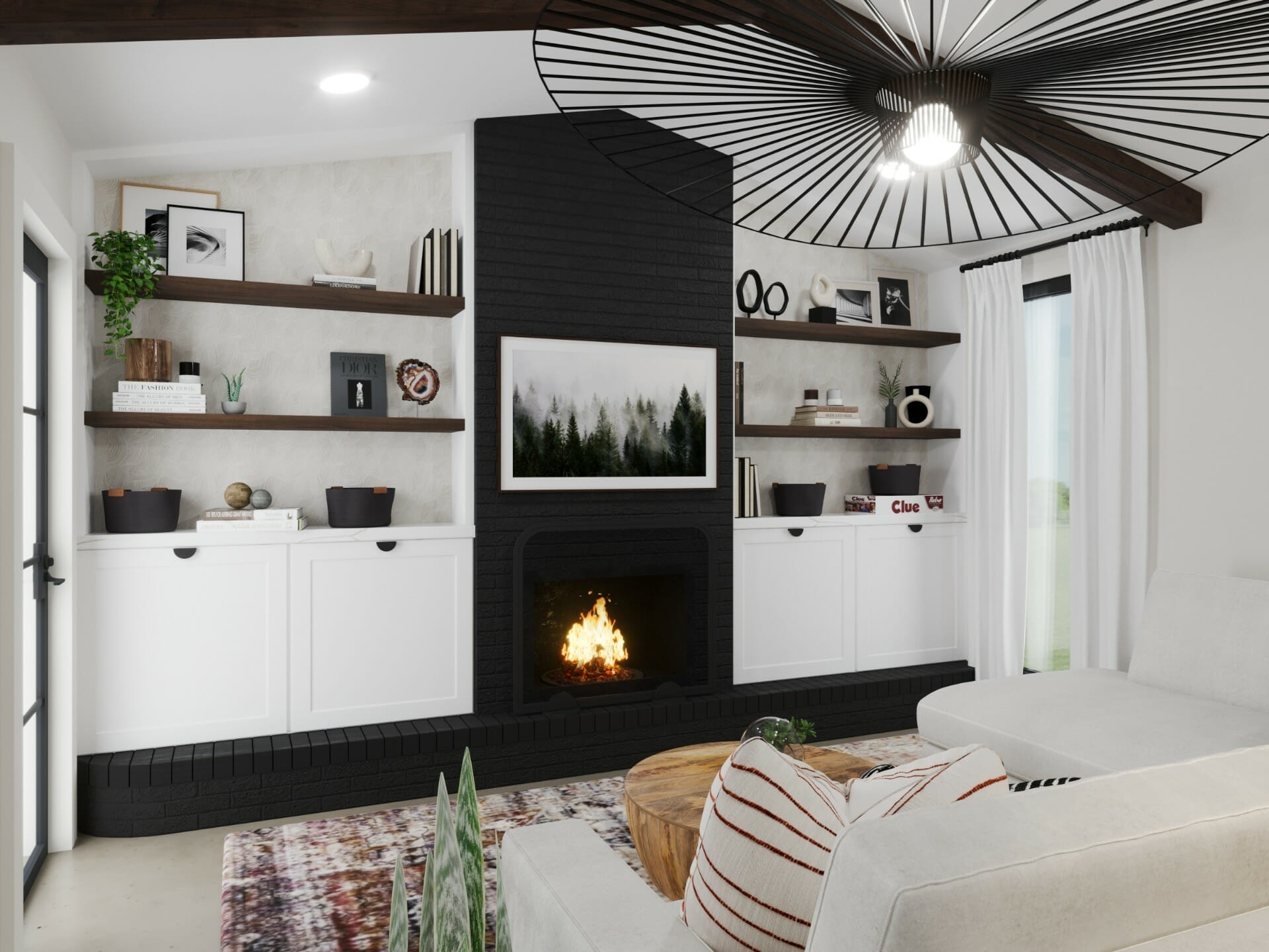 Split Oak TV Stand And Console — Interior Design Project in San Francisco Bay Area
